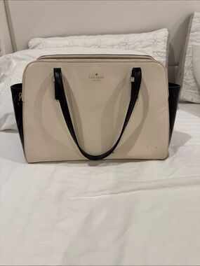 kate spade Cream and Black Structured Satchel